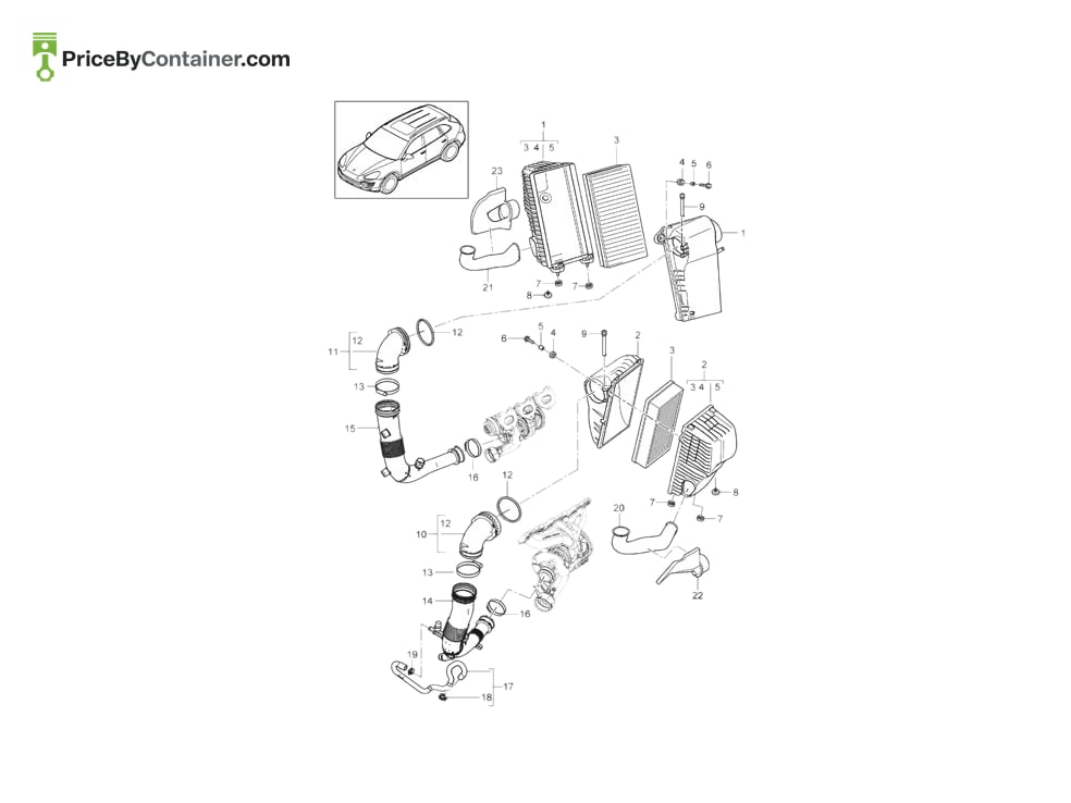 PORSCHE 95811011370 — PORSCHE GENUINE INTAKE MANIFOLD 95811011370
