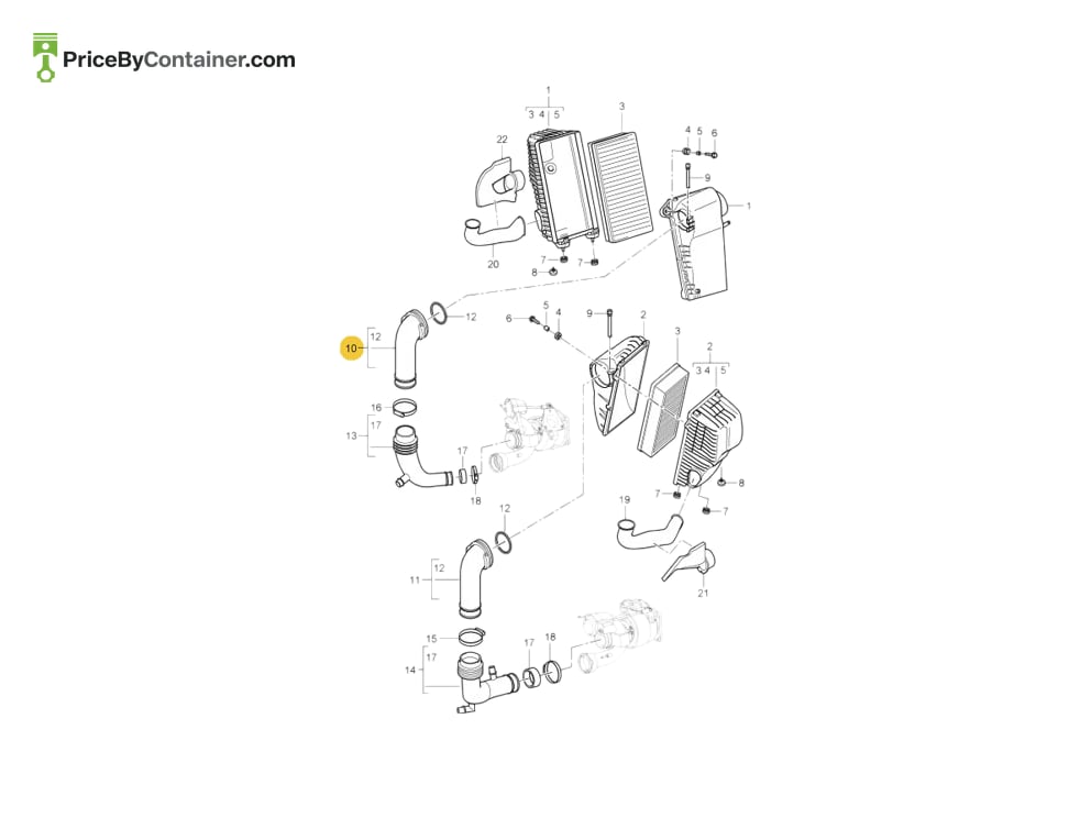 PORSCHE 95811011470 — PORSCHE GENUINE INTAKE MANIFOLD 95811011470