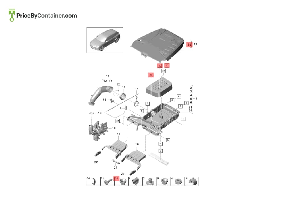 PORSCHE 95813356730 — PORSCHE GENUINE RUBBER STOP 95813356730