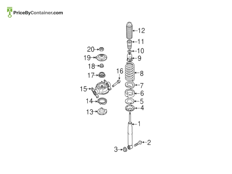 PORSCHE 95833313105 — PORSCHE GENUINE RUBBER STOP 95833313105