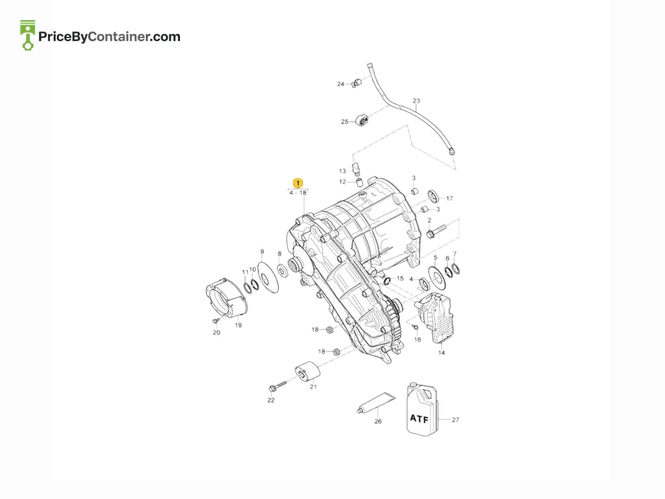 PORSCHE 958341042BX — PORSCHE GENUINE TRANSFER BOX 958341042BX
