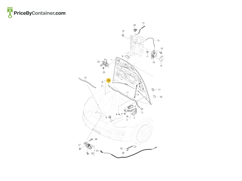 PORSCHE 95851161400 — PORSCHE GENUINE FILLER PIECE 95851161400