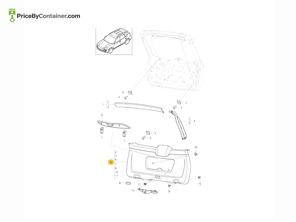 PORSCHE 95855560110L0Q — PORSCHE GENUINE LINING ESPRESSO 95855560110L0Q