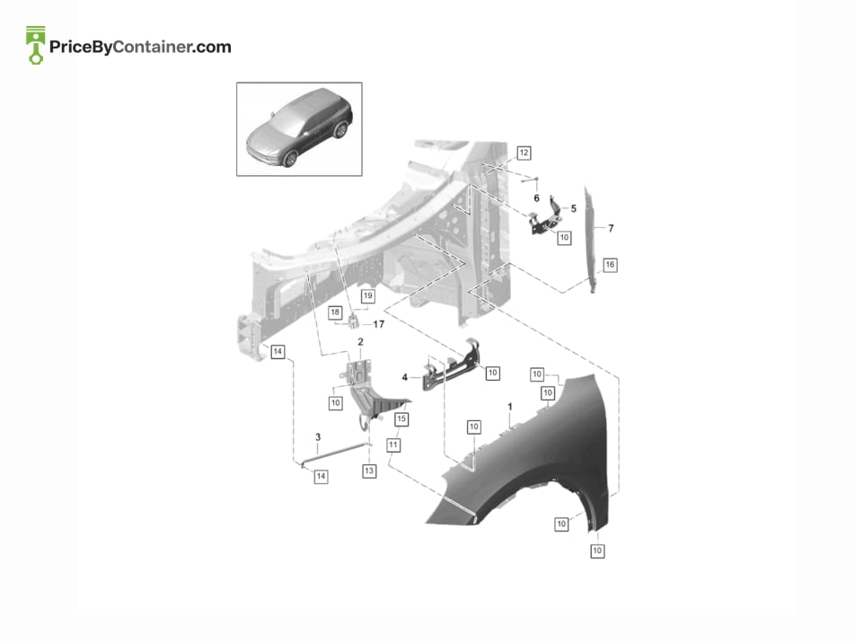 PORSCHE 95882143201GRV — PORSCHE GENUINE SUPPORT PRIME COATED 95882143201GRV