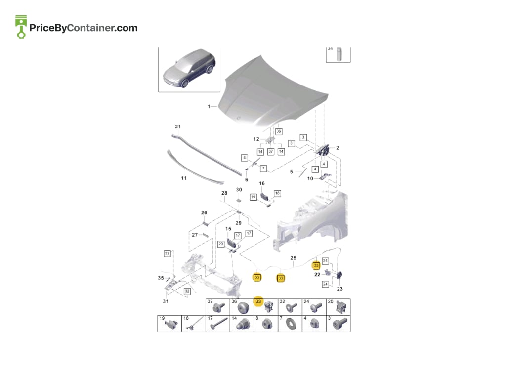 PORSCHE 95882356700 — PORSCHE GENUINE STOP PLATE 95882356700