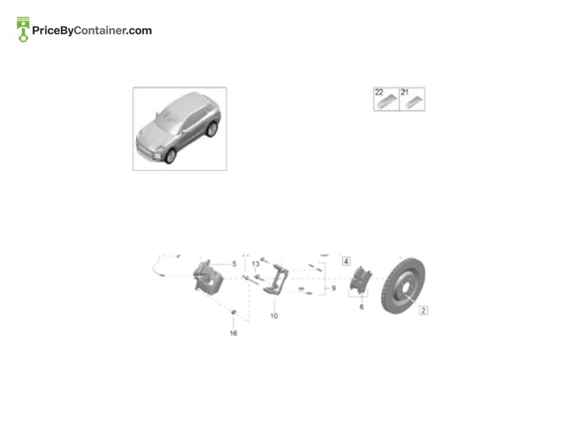 PORSCHE 95B615424G — PORSCHE GENUINE FLOATING CALL.W/O BR LINING RH 95B615424G