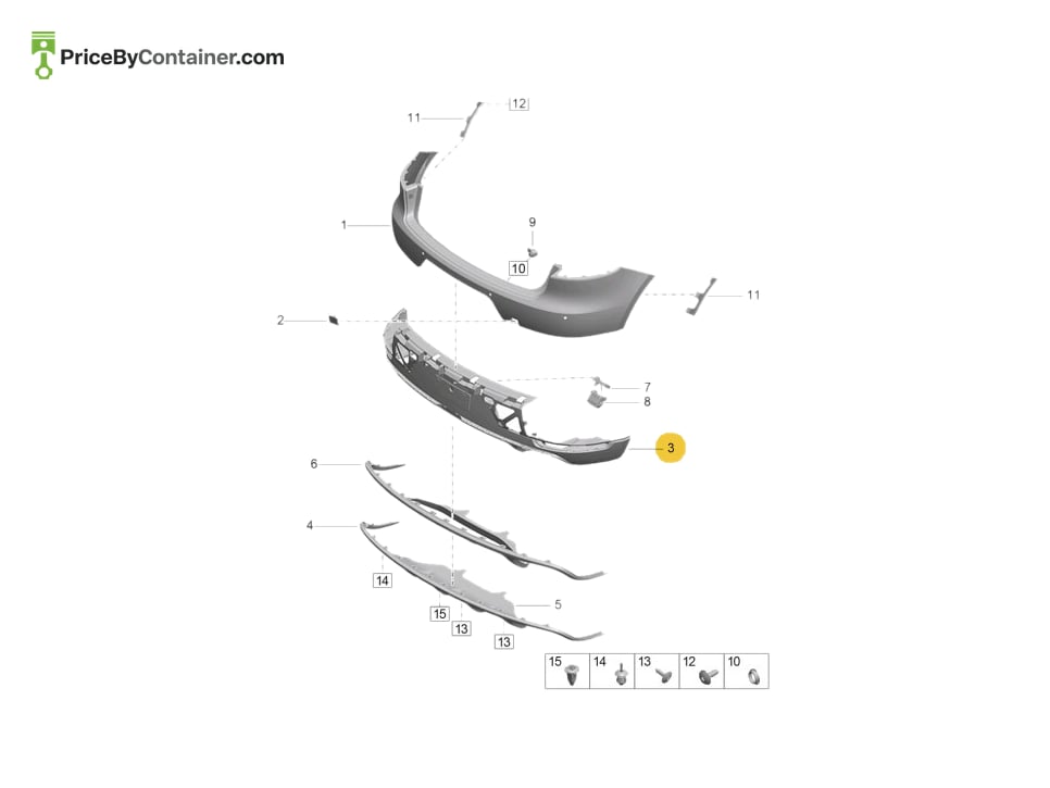 PORSCHE 95B807521BJ1E0 — PORSCHE GENUINE SPOILER BLACK 95B807521BJ1E0
