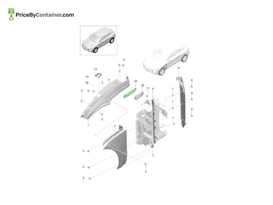 PORSCHE 95B821235 — PORSCHE GENUINE GUIDE PIECE 95B821235
