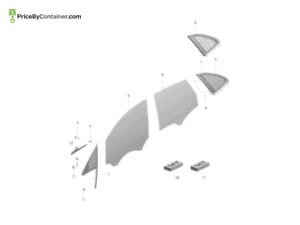 PORSCHE 95B845202D — Porsche Genuine DOOR WINDOW GLASS 95B845202D
