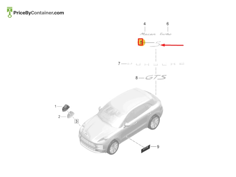 PORSCHE 95B853675G — PORSCHE GENUINE LETTERING 95B853675G