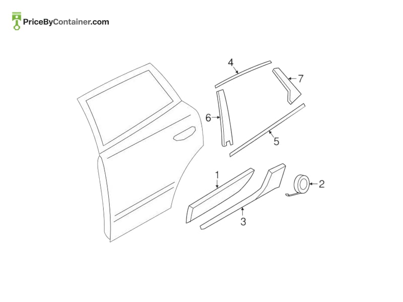 PORSCHE 95B853908BA78 — PORSCHE GENUINE MOULDING BLACK MAT 95B853908BA78