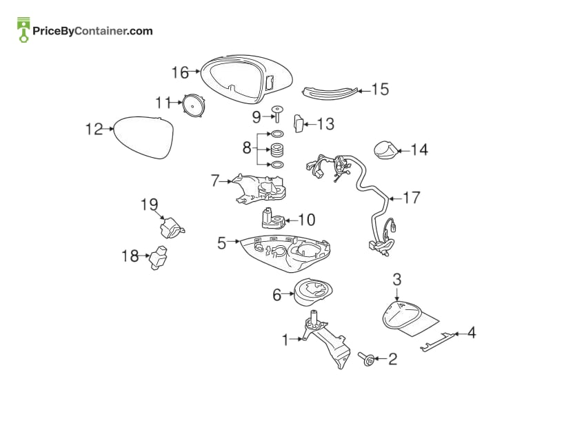 PORSCHE 95B857540 — PORSCHE GENUINE MIRROR BASE 95B857540