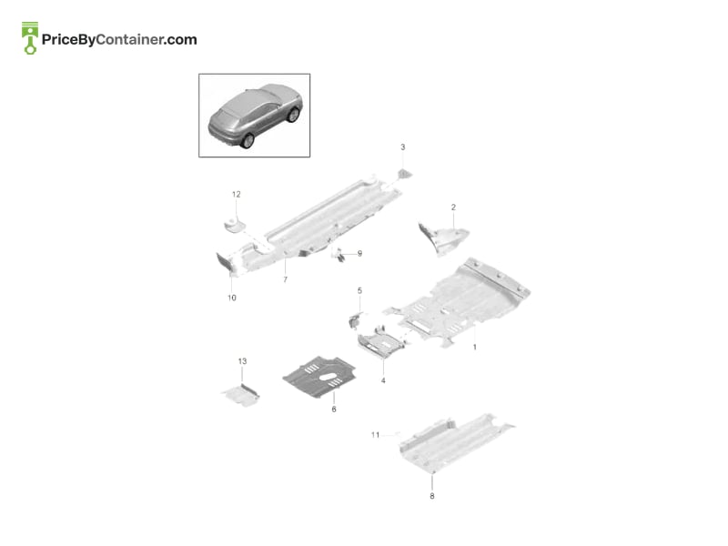 PORSCHE 95B863823H — PORSCHE GENUINE UNDERBODY TRIM 95B863823H
