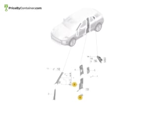 PORSCHE 95B867239B4H0 — Porsche Genuine B PILLAR TRIM 95B867239B4H0