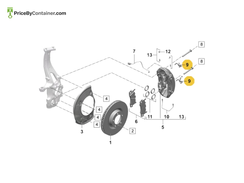 PORSCHE 95C615269D — PORSCHE GENUINE BRAKE PAD SPRING 95C615269D