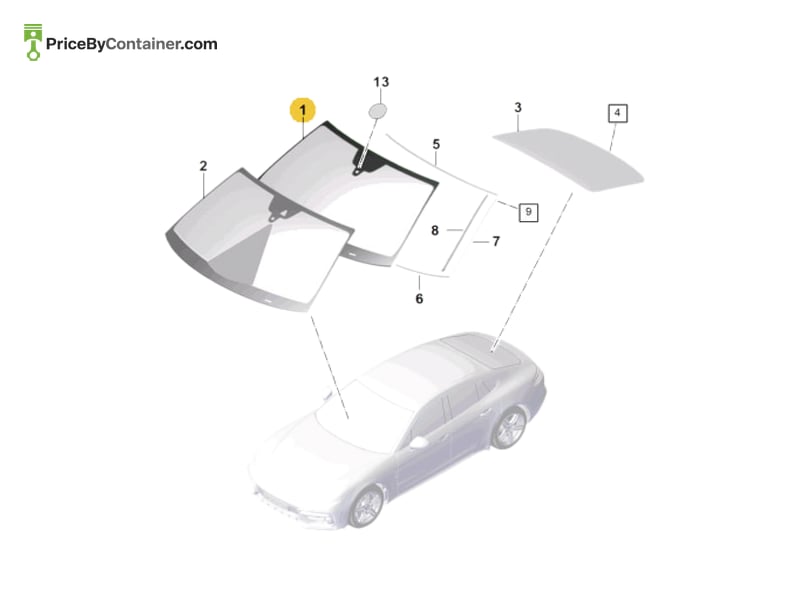 PORSCHE 971845099SNVB — PORSCHE GENUINE WINDSCREEN 971845099SNVB