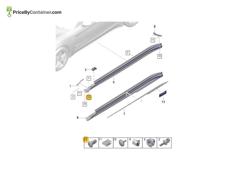 PORSCHE 971854297 — PORSCHE GENUINE MOLDING STOPPER 971854297