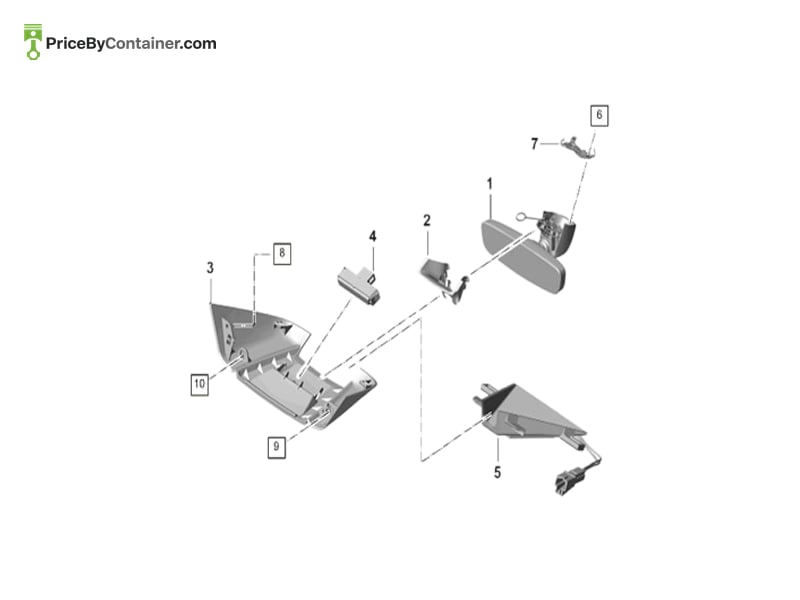 PORSCHE 971857511AHJC — PORSCHE GENUINE MIRROR INNER 971857511AHJC