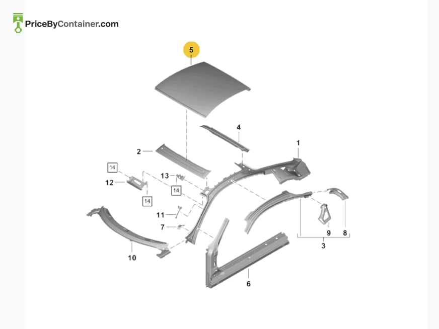PORSCHE 98150350100GRV — PORSCHE GENUINE ROOF LINING 98150350100GRV