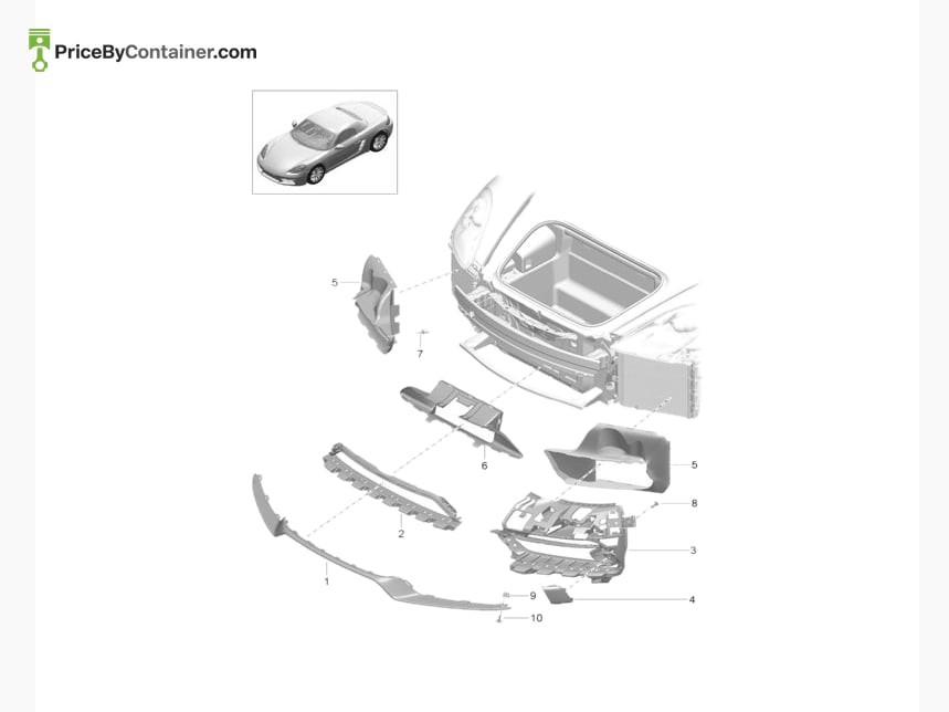 PORSCHE 982807946OK1 — PORSCHE GENUINE TRIM RH-GRILLE 982807946OK1