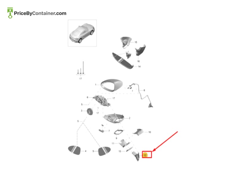 PORSCHE 982857540 — PORSCHE GENUINE MIRROR BASE 982857540