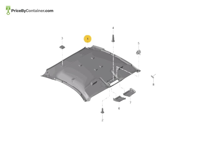 PORSCHE 982867501D6F2 — PORSCHE GENUINE ROOF TRIM FABRIC 982867501D6F2