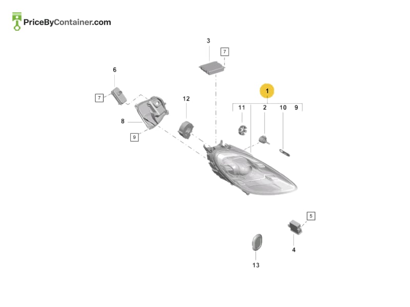 PORSCHE 982941040AG — PORSCHE GENUINE LED headlight 982941040AG