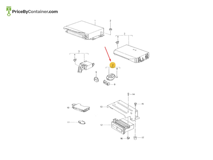 PORSCHE 98663724303 — PORSCHE GENUINE KEY HEAD REMOTE 98663724303