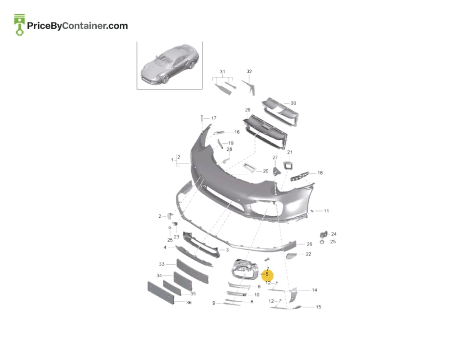 PORSCHE 991505564031E0 — PORSCHE GENUINE Retaining frame Black 991505564031E0