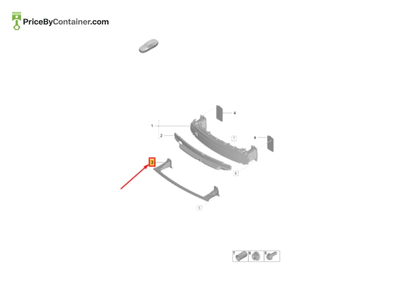 PORSCHE 992807113D — PORSCHE GENUINE Front bumper reinforcement 992807113D