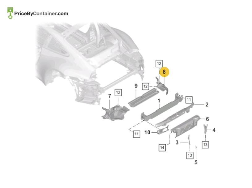 PORSCHE 992825730D — PORSCHE GENUINE HEAT SHEILD RIGT INNER 992825730D