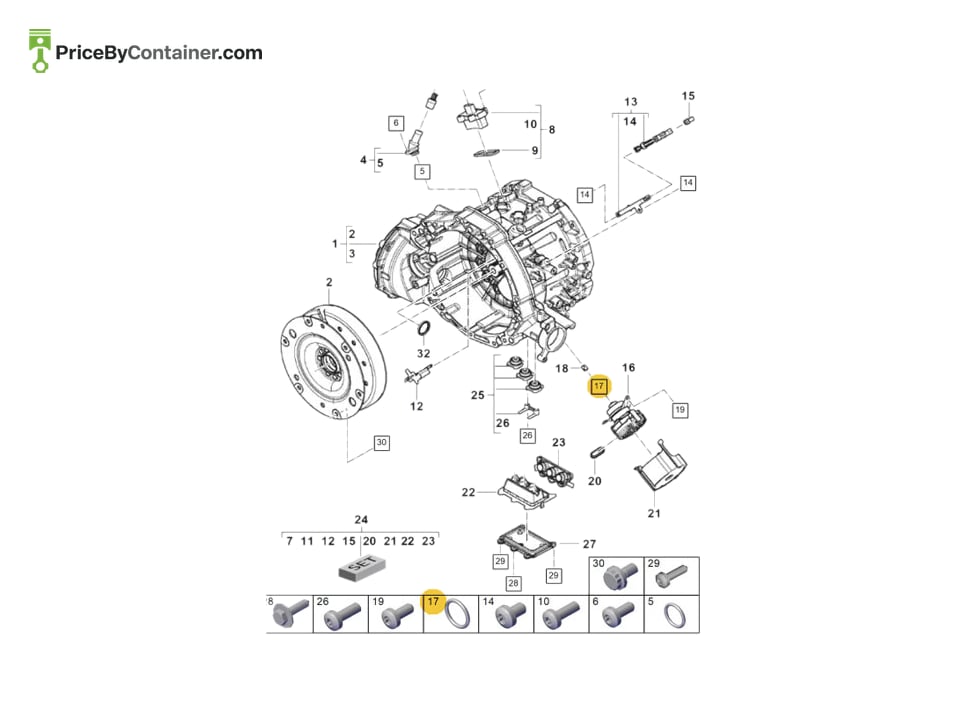 PORSCHE 9A7317100 — PORSCHE GENUINE SEAL RING 9A7317100