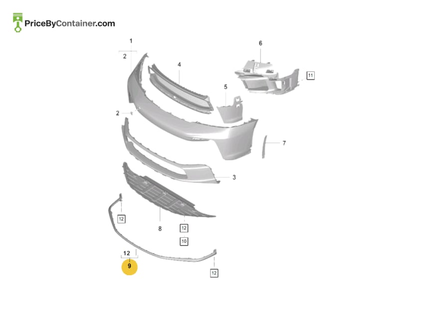 PORSCHE 9GT807100AOK1 — PORSCHE GENUINE Trim for front spoiler Mat 9GT807100AOK1