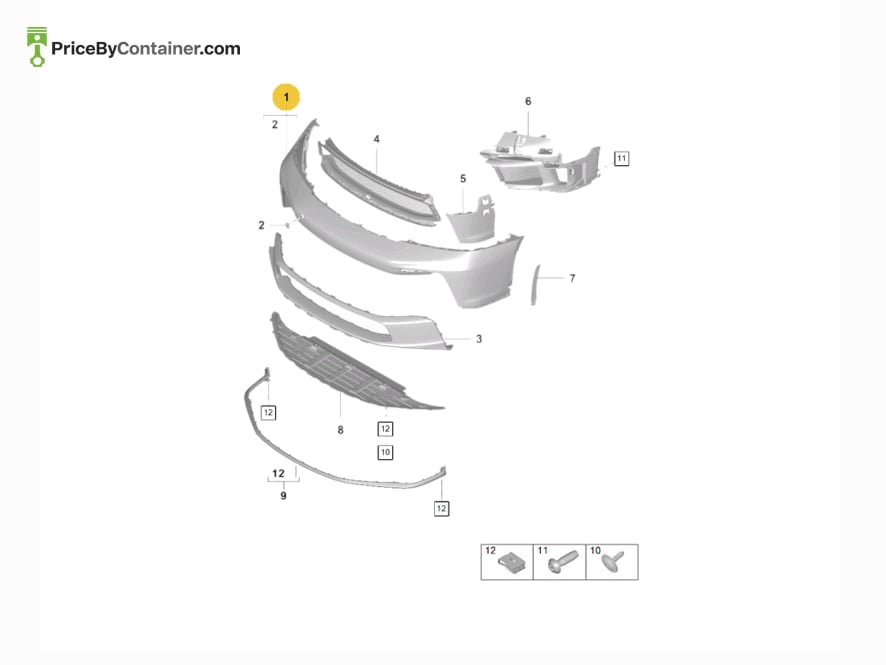 PORSCHE 9GT898010 — PORSCHE GENUINE FRONT BUMPER 9GT898010