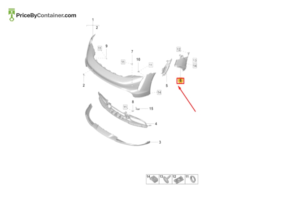 PORSCHE 9J1807014Y — PORSCHE GENUINE AIR GUIDE 9J1807014Y