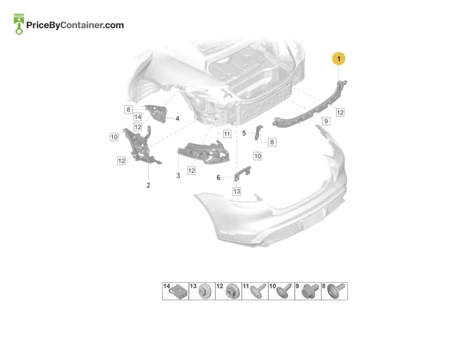 PORSCHE 9J1807863 — PORSCHE GENUINE RR CENTER 9J1807863