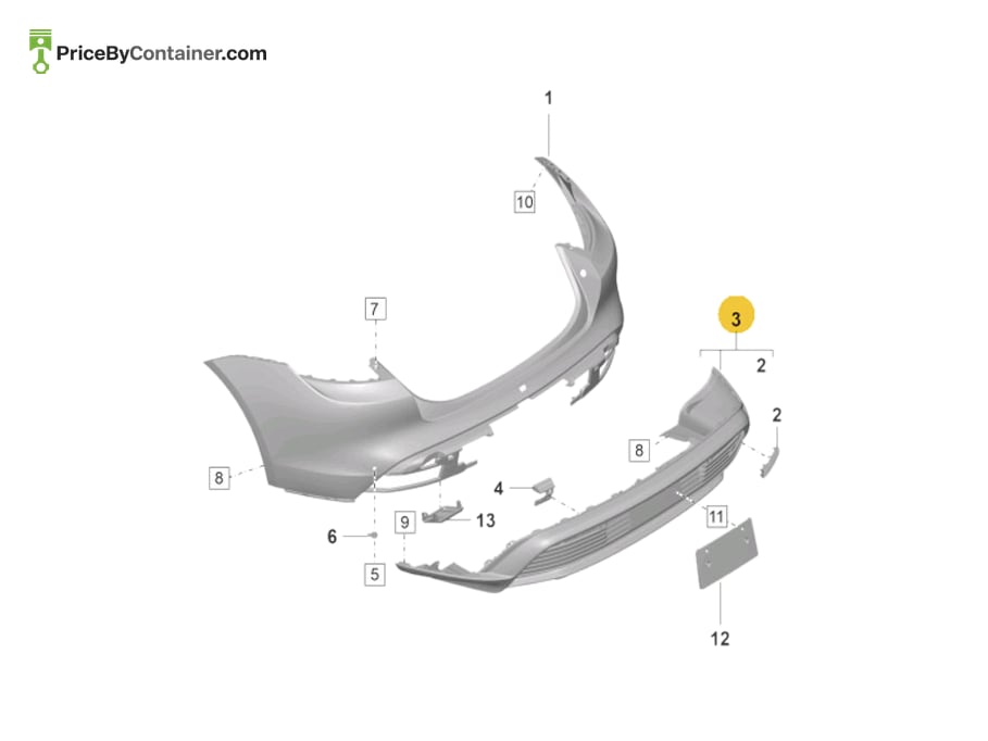 PORSCHE 9J1807875G — PORSCHE GENUINE TRIM LOWER 9J1807875G