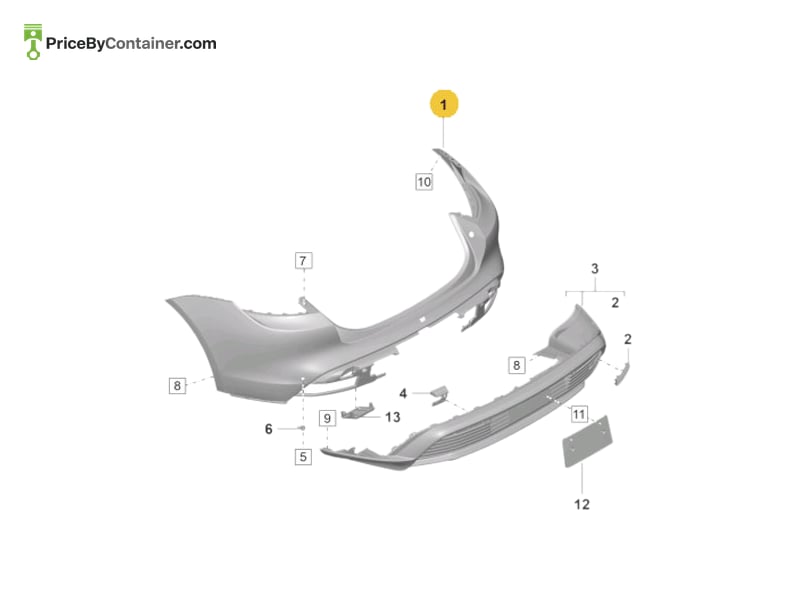 PORSCHE 9J1807984A — PORSCHE GENUINE BUMPER TRIM 9J1807984A