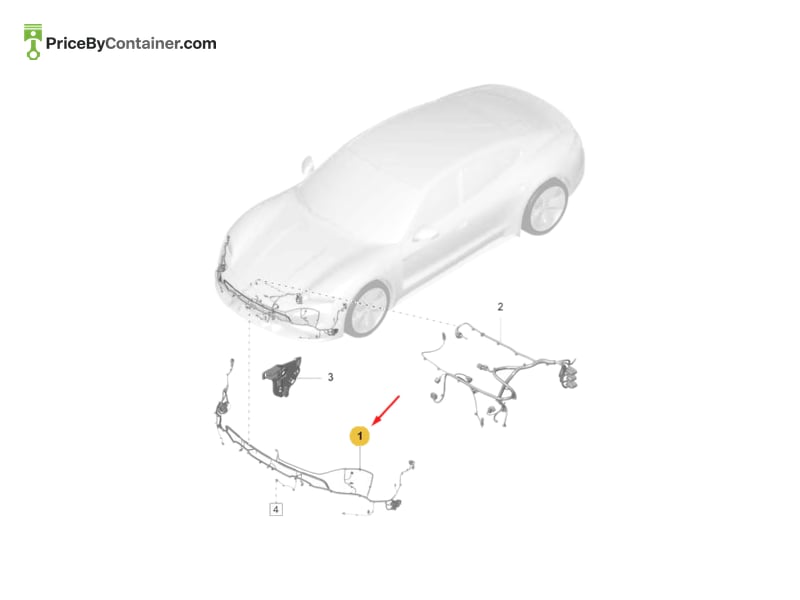 PORSCHE 9JA971095AS — PORSCHE GENUINE WIRE HARNESS -FRONT BUMPER 9JA971095AS