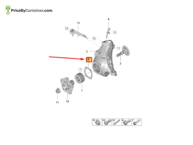 PORSCHE 9P1407115 — PORSCHE GENUINE SPACER 9P1407115