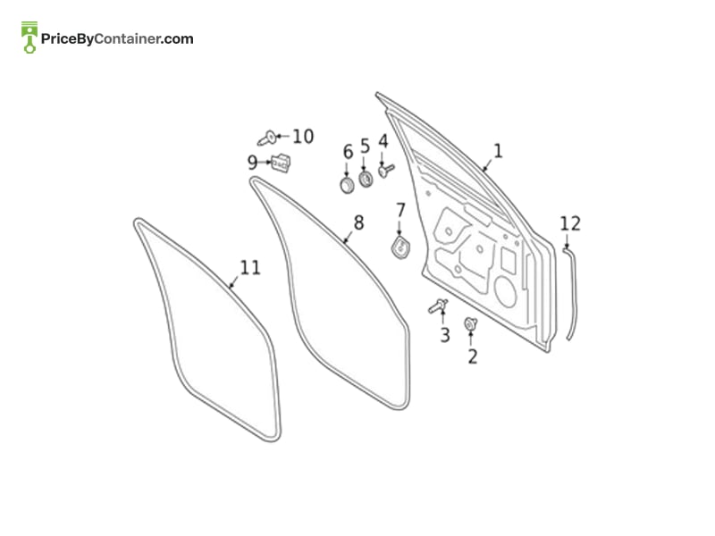 PORSCHE 9Y0837911 — PORSCHE GENUINE DOOR SEAL 9Y0837911