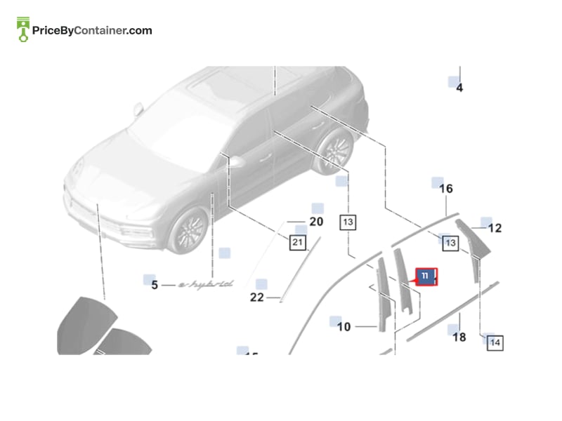 PORSCHE 9Y0839901C — PORSCHE GENUINE TRIM 9Y0839901C