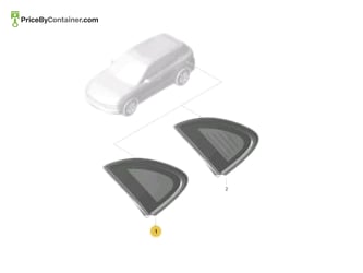PORSCHE 9Y0845318CB — Porsche Genuine SIDE WINDOW 9Y0845318CB