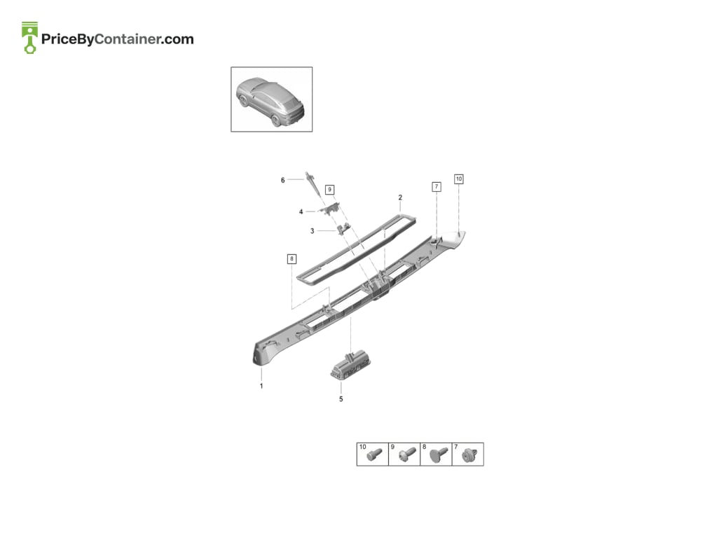 PORSCHE 9Y3827594A — PORSCHE GENUINE SEAL-GRIP MOLDG REAR LID 9Y3827594A