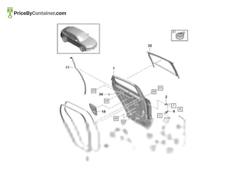 PORSCHE 9Y3839761B — PORSCHE GENUINE DOOR SEAL LH 9Y3839761B