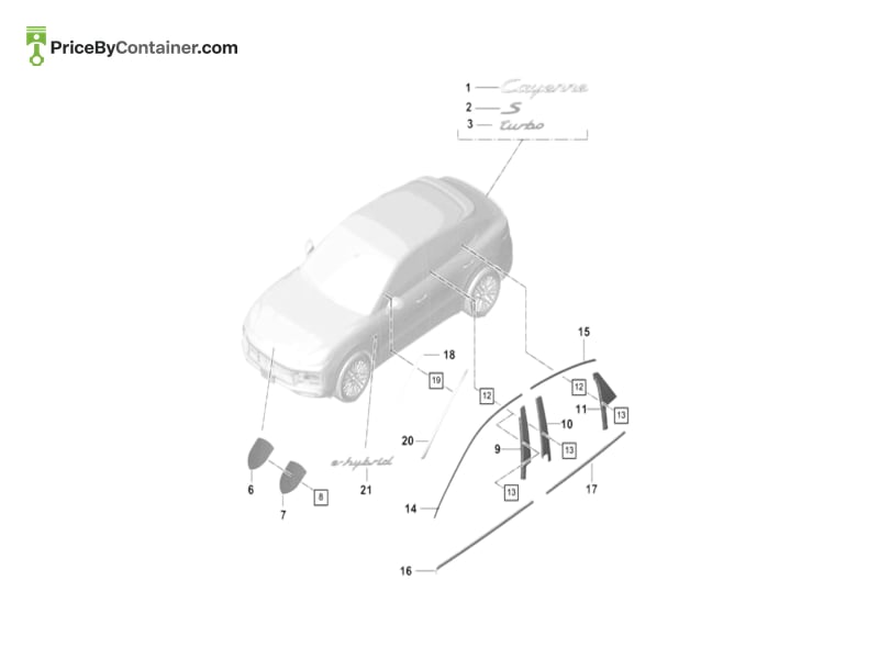 PORSCHE 9Y38543279B9 — PORSCHE GENUINE STRIP SATIN BLACK 9Y38543279B9