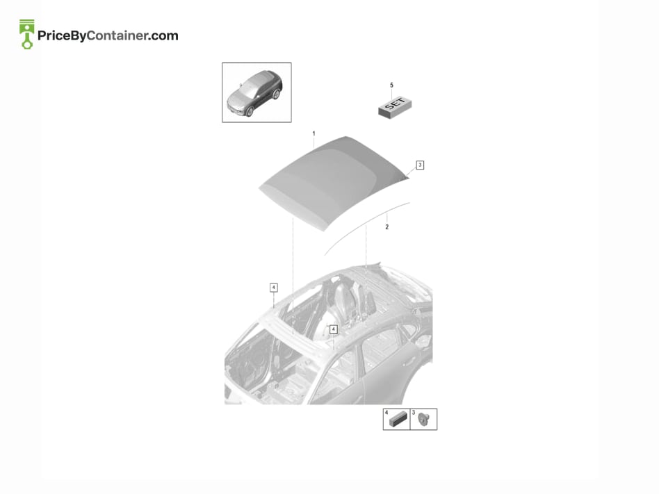 PORSCHE 9Y3877055Y — PORSCHE GENUINE GLASS PANEL 9Y3877055Y