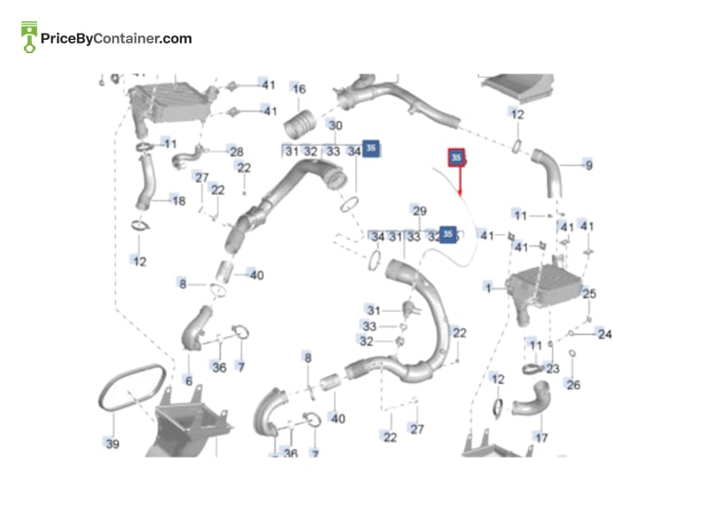 PORSCHE 9p1129488b — PORSCHE GENUINE Vacuum line 9p1129488b