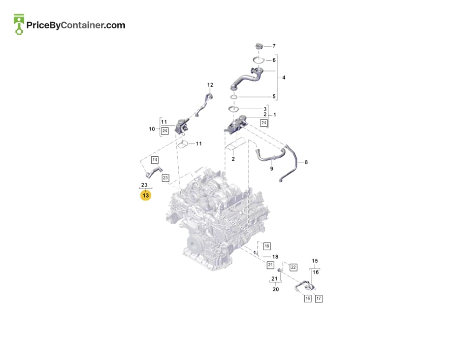 PORSCHE PAB103211D — PORSCHE GENUINE BREATHER LINE PAB103211D