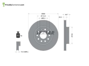 TEXTAR 1K0615301AC — TEXTAR BREAK DISC 1K0615301AC /